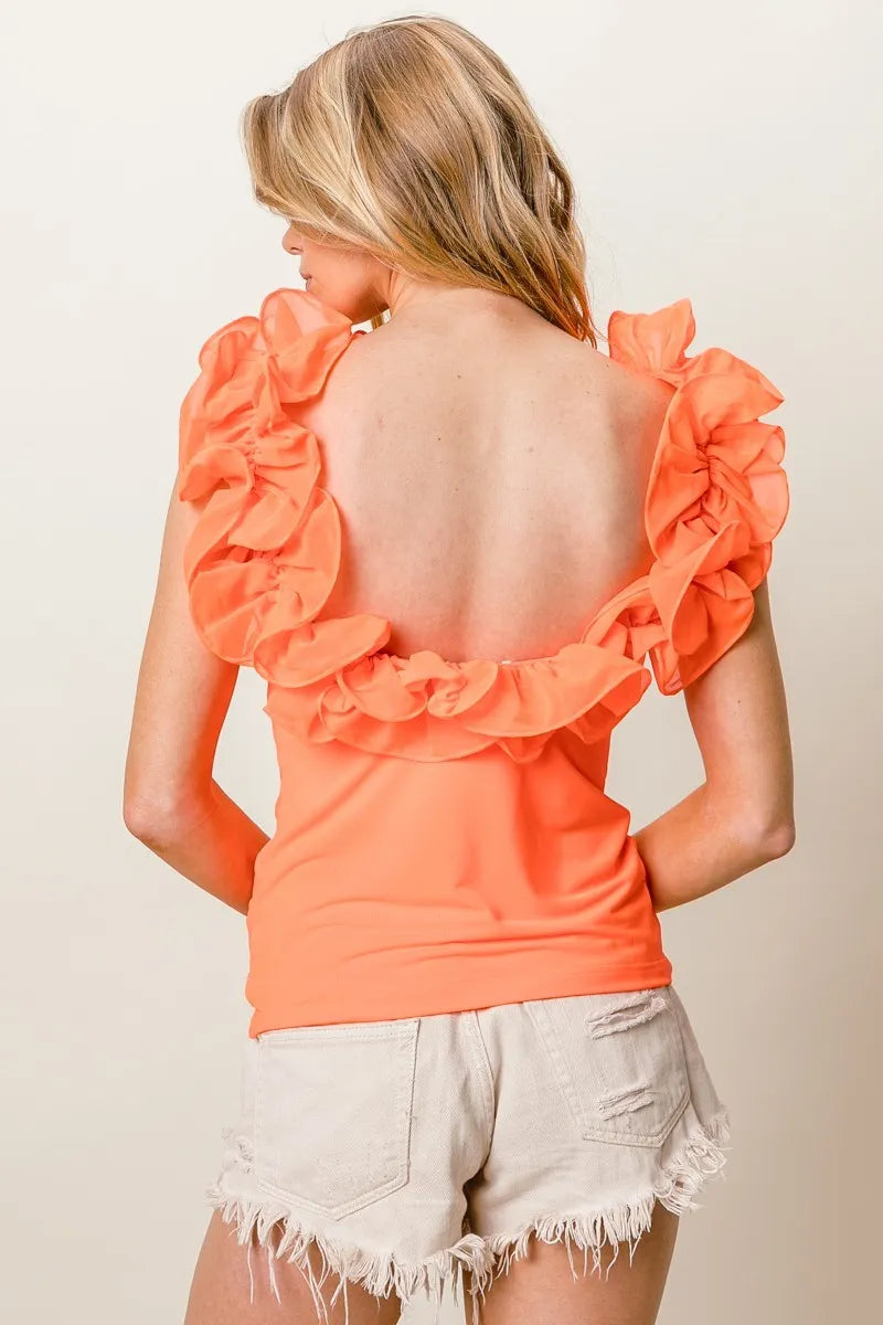 BiBi Merrow Frilled Strap With Neckline Tank Top - Love Salve
