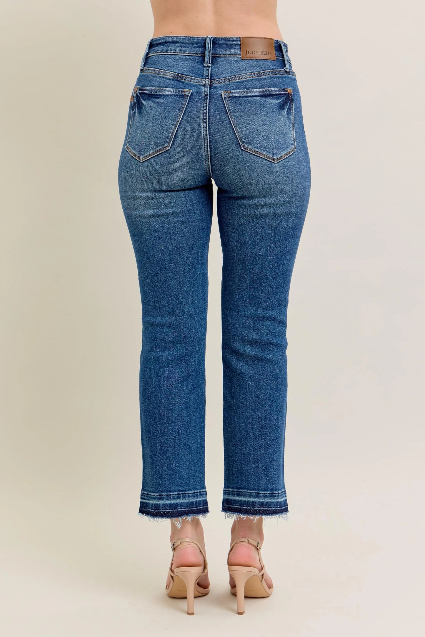 Judy Blue Full Size High Waist Vintage Wash Release Hem Kick Flare Jeans Plus Size - Love Salve