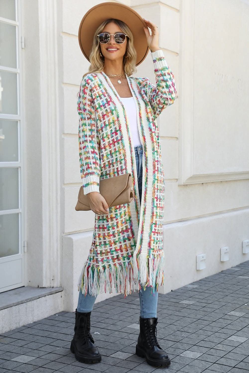 Multicolored fringe cardigan - Love Salve