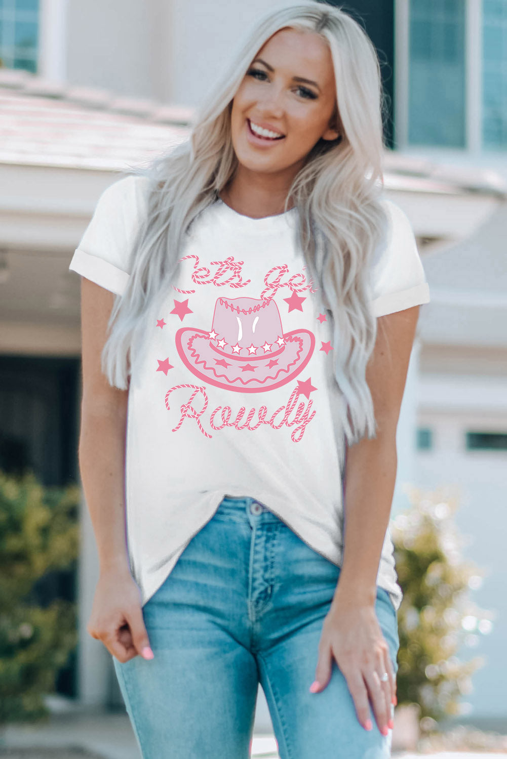 Cowboy Graphic Round Neck Tee