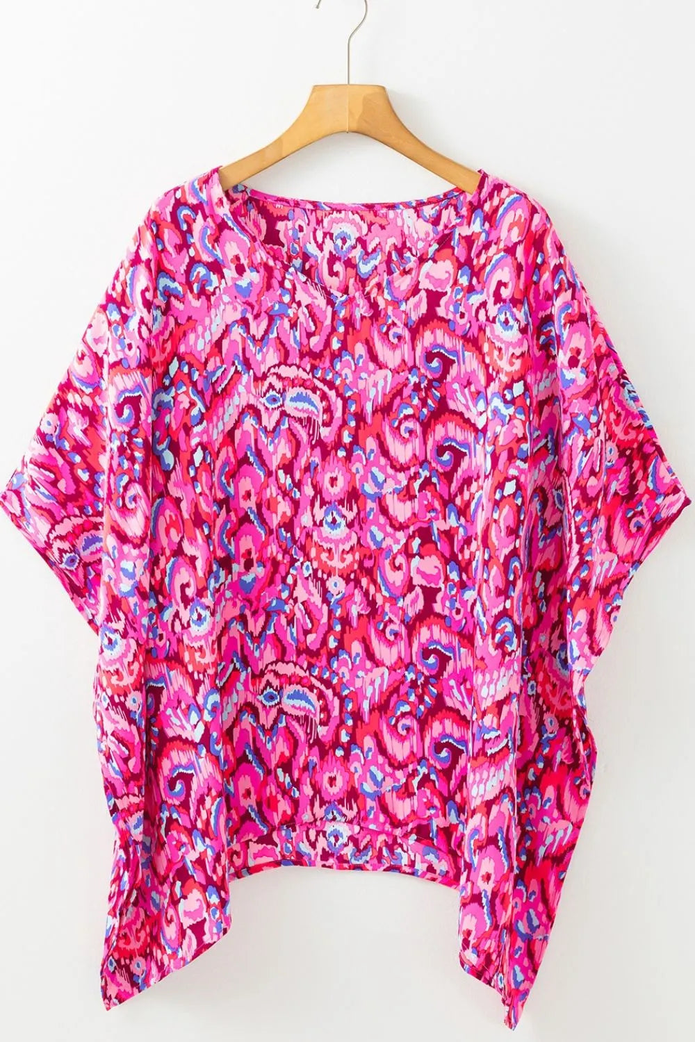 Abstract Print V Neck Half Sleeve Loose Fit Blouse - Product image 11 by Simply Love