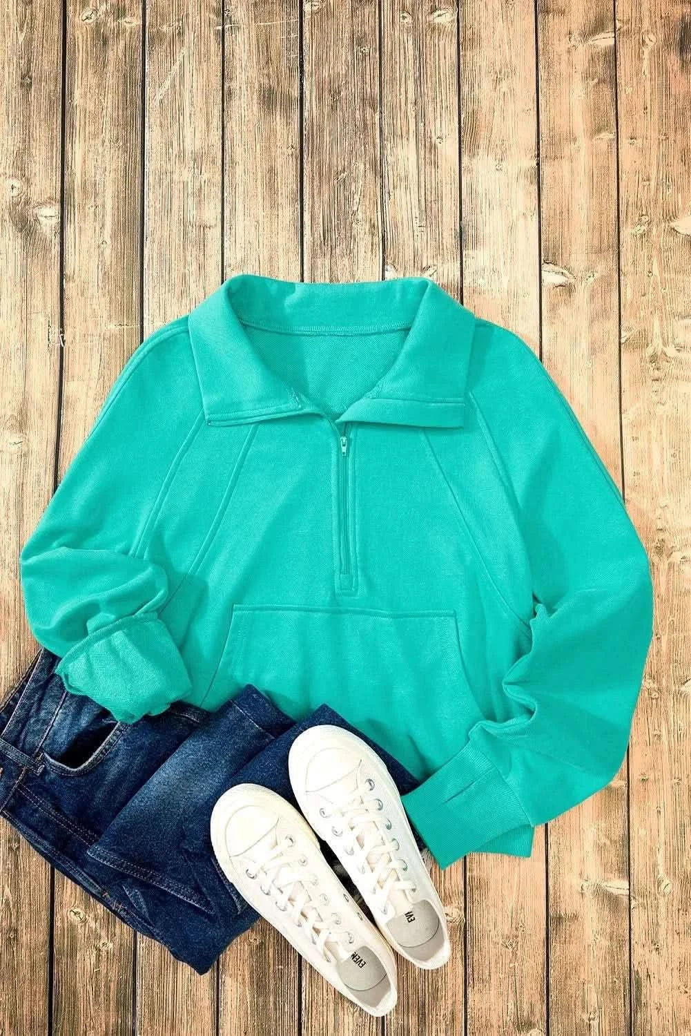 Half Zip Long Sleeve Sweatshirt - Love Salve