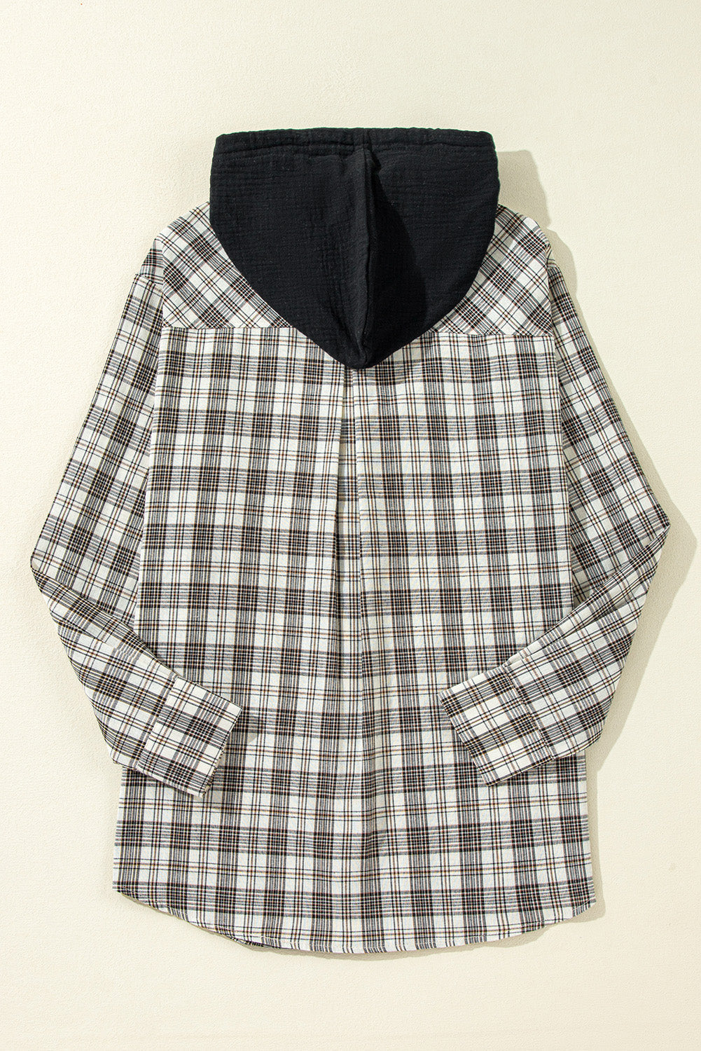 Ariella Checkered Loose Fit Buttoned Hooded Shacket - Love Salve