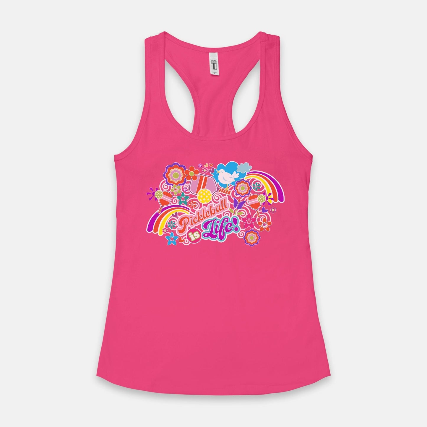 Women Pickleball Enthusiast Racerback Tank Top Raspberry