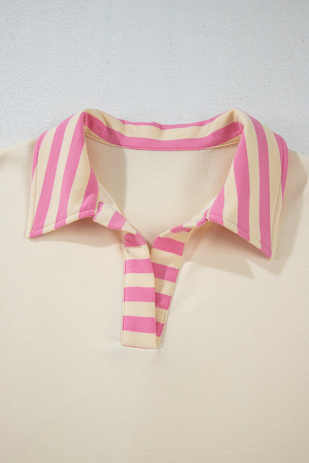 Juliana Patchwork Terry Knit Pullover Top with Collared Neckline - Love Salve