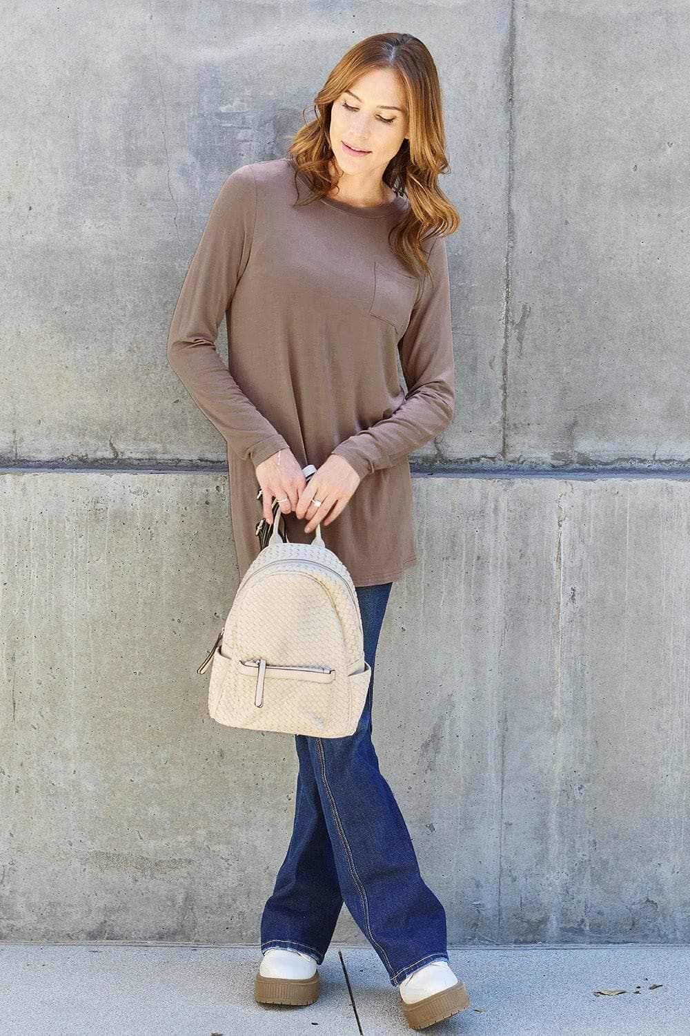 Luxe long sleeve top with pockets - Love Salve