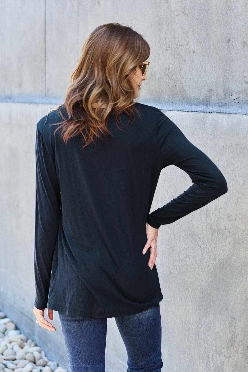 Luxe long sleeve top with pockets - Love Salve