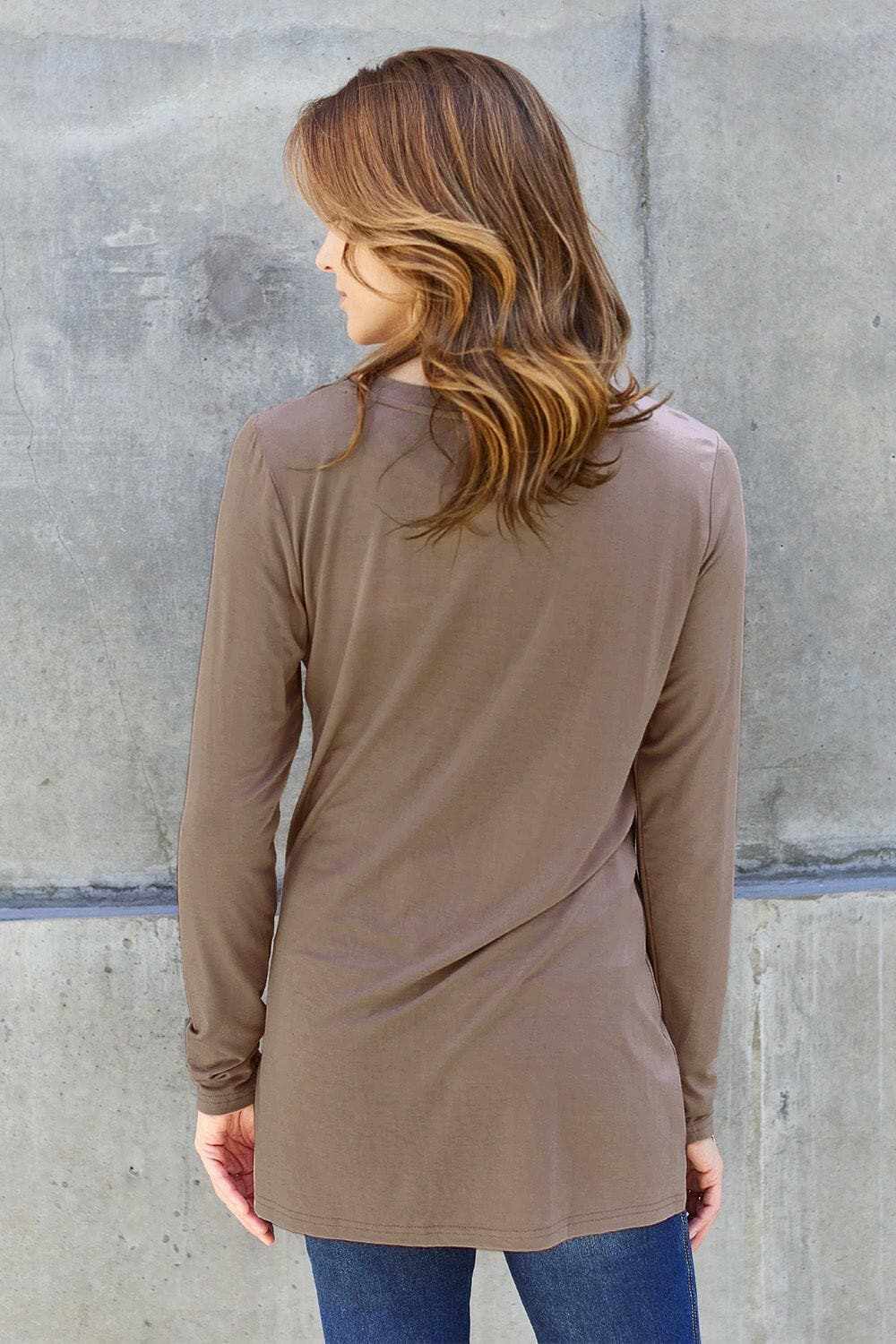Basic Bae Full Size Round Neck Long Sleeve Top - Love Salve