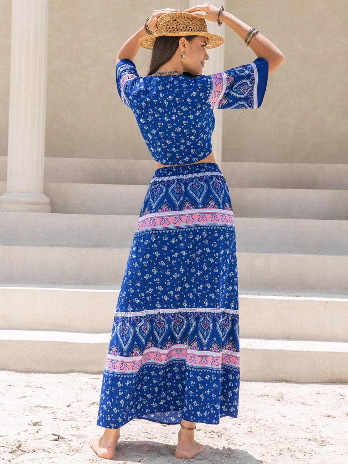 Chic flutter sleeve top & skirt set - Love Salve