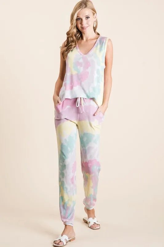 BiBi Tie Dye French Terry Casual Pants for Everyday Comfort - Love Salve