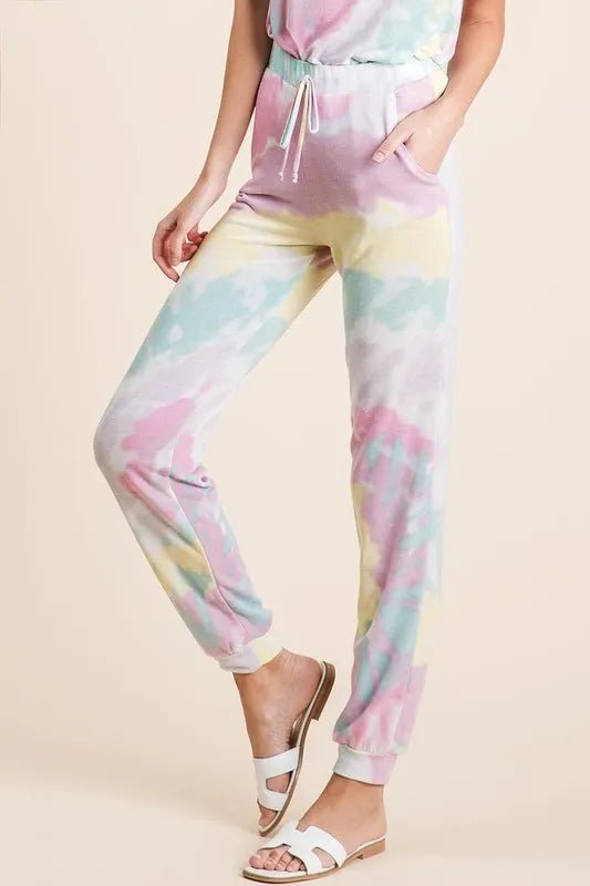 BiBi Tie Dye French Terry Casual Pants for Everyday Comfort - Love Salve