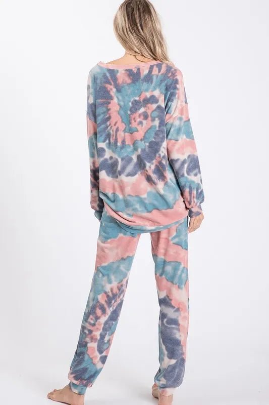 BiBi Tie Dye French Terry Casual Pants for Women - Love Salve