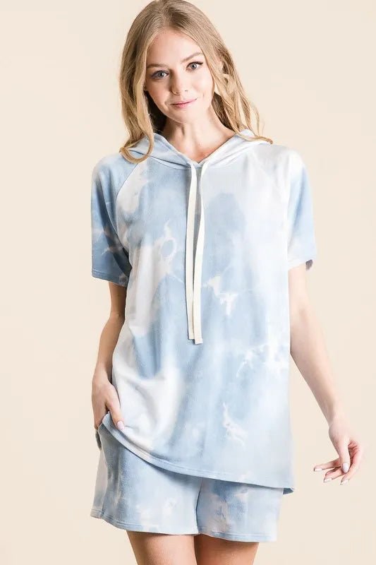 BiBi Tie Dye French Terry Hoodie Top and Bottom Set - Love Salve