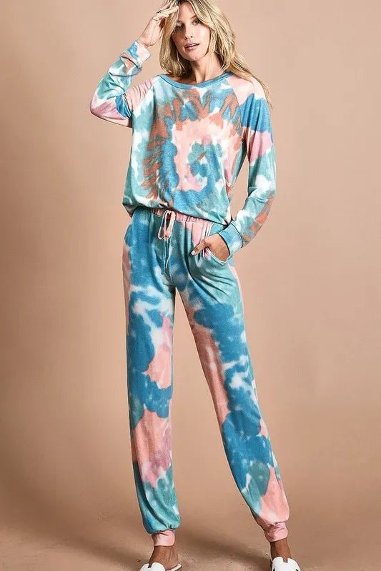 BiBi Tie Dye French Terry Jogger Pants for Cozy Comfort - Love Salve