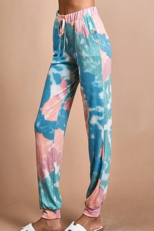 BiBi Tie Dye French Terry Jogger Pants for Cozy Comfort - Love Salve