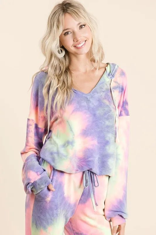 BiBi Tie Dye French Terry Top and Bottom Set - Love Salve