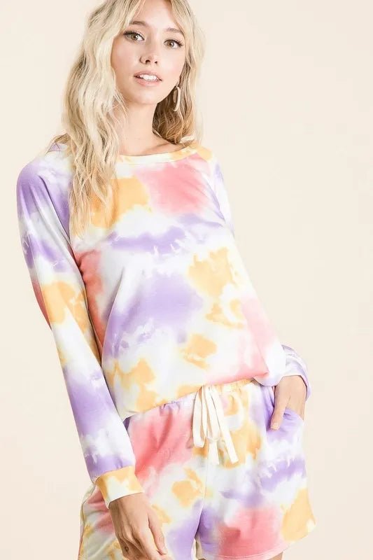BiBi Tie Dye French Terry Top and Shorts Set - Love Salve