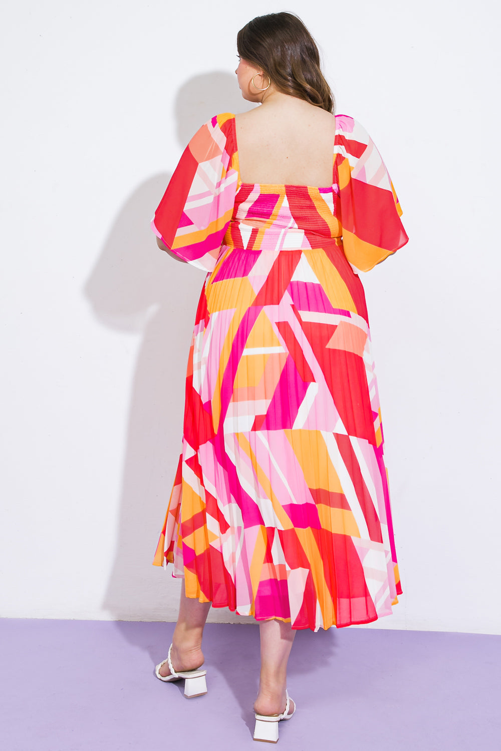 Still In To You Woven Midi Dress With Sweetheart Neckline