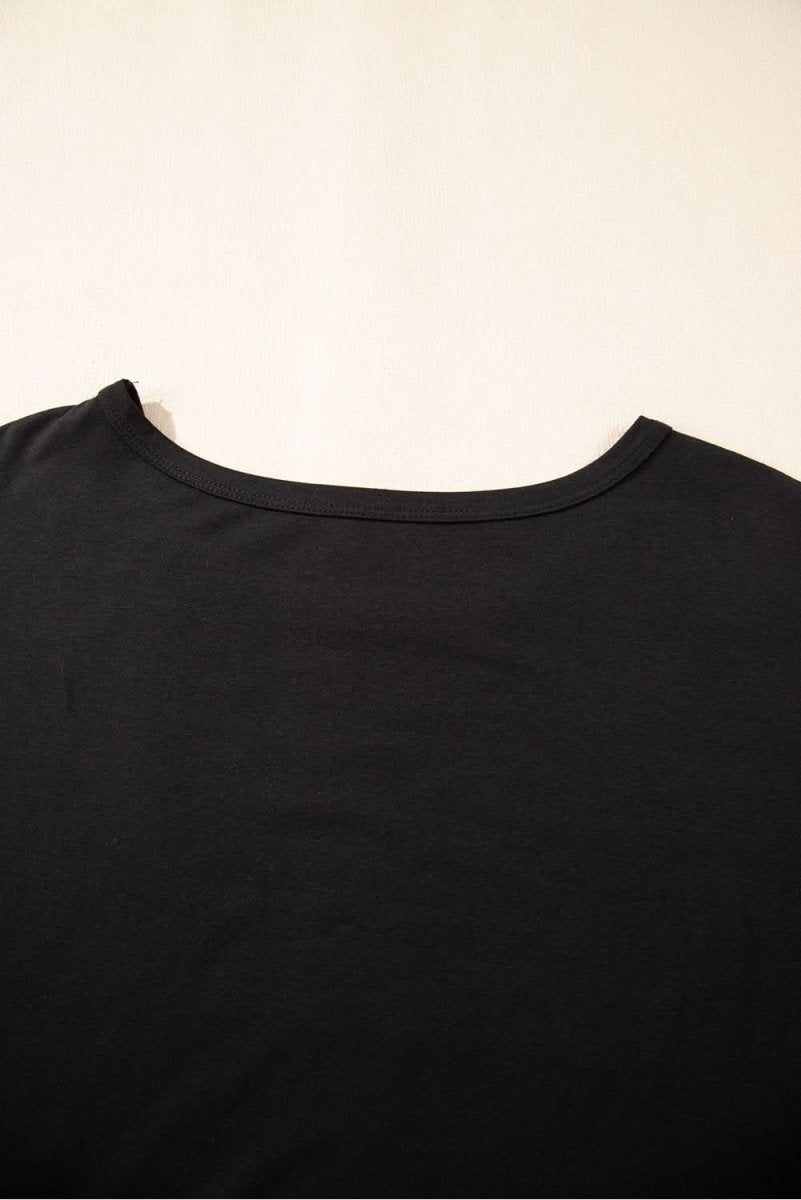 Black Checkered DESERT DREAMS Plus Size Ripped Tee - Love Salve