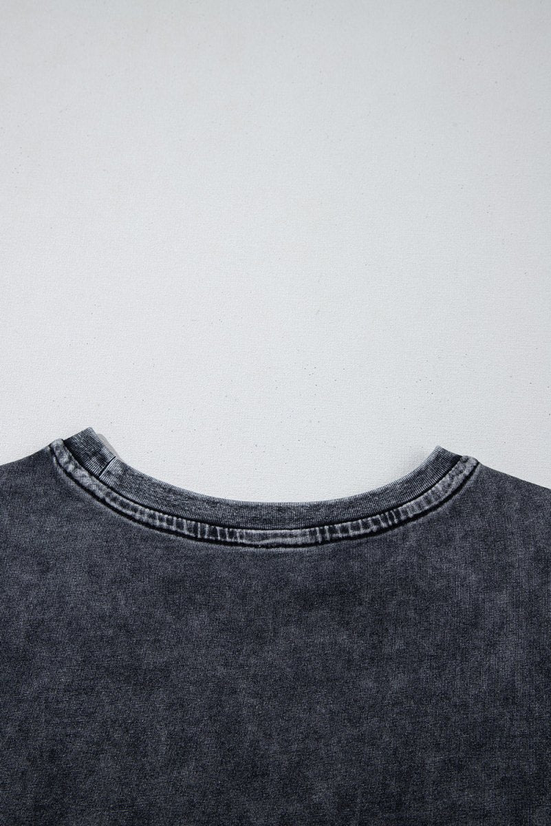 Black Vintage Nashville Tennessee Graphic Mineral Washed Tee - Love Salve