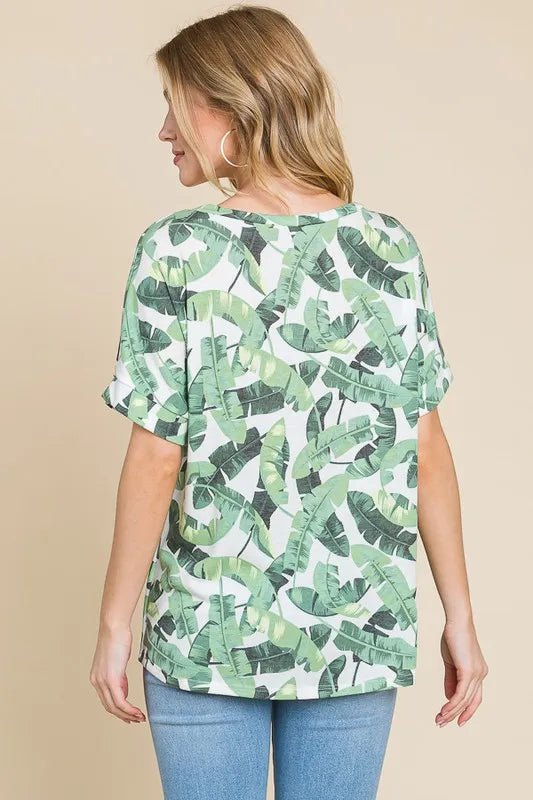BOMBOM Lightweight Printed Round Neck Short Sleeve T-Shirt - Love Salve