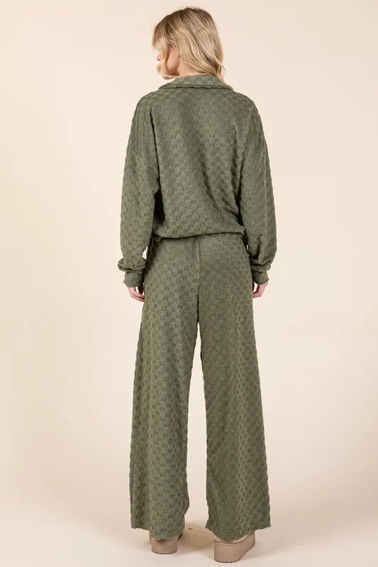 BOMBOM Tied Checkered Wide Leg Pants for Trendy Style - Love Salve