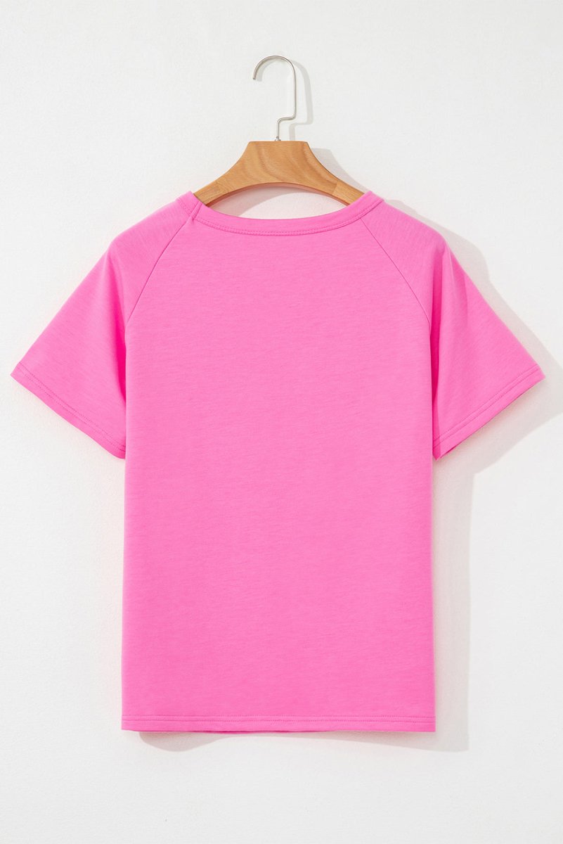 Bonbon Striped Patch Front Casual Tee for Women Styles - Love Salve