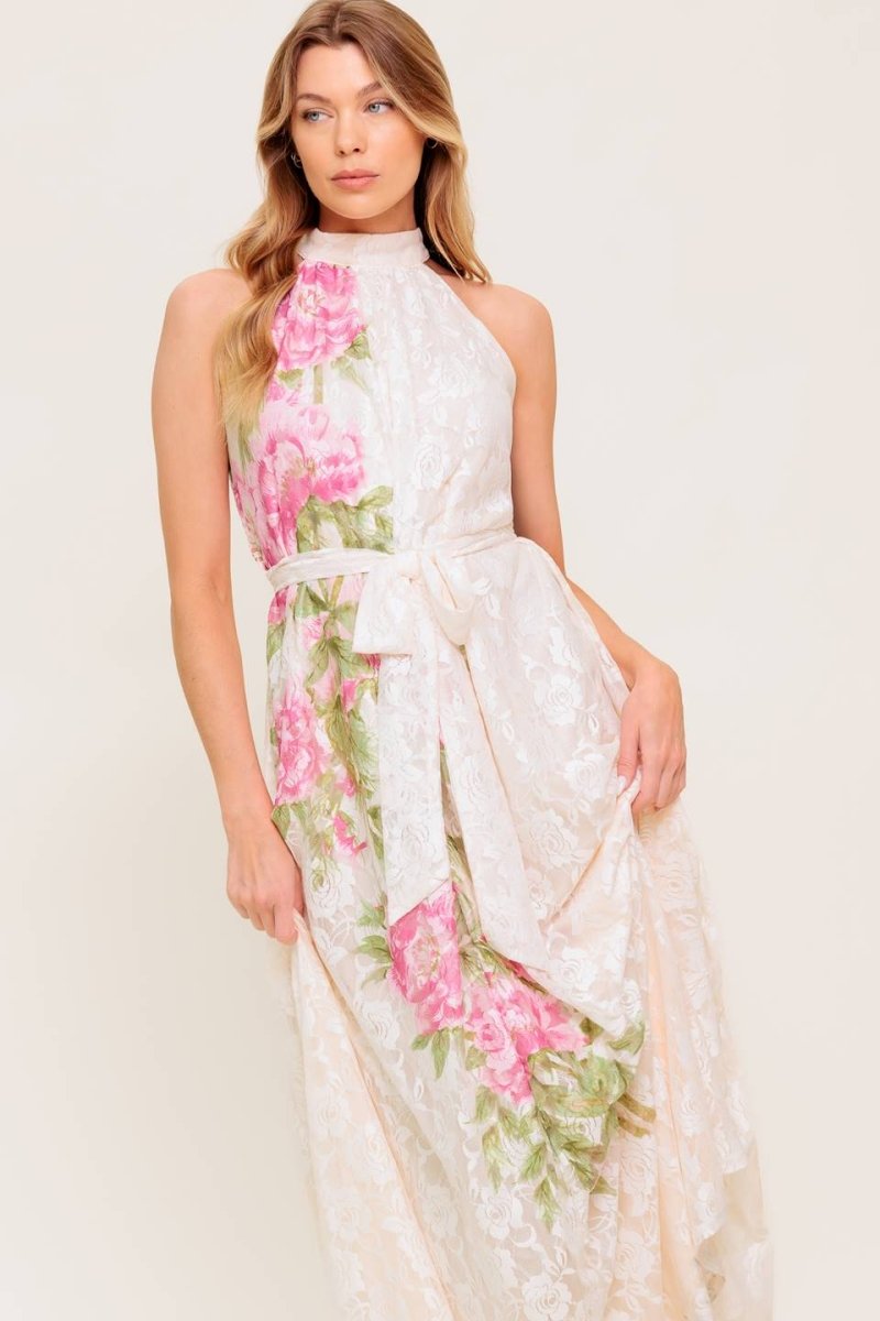 BOTANICAL DREAM WOVEN LACE MAXI DRESS - Love Salve