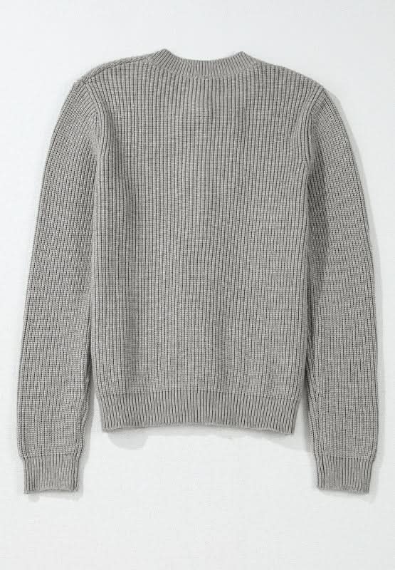 Bow Round Neck Long Sleeve Cardigan - Love Salve