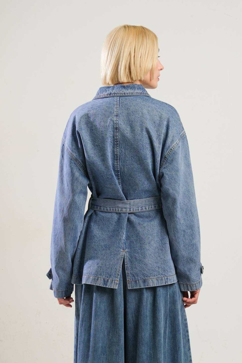 BREATHTAKING CHARM DENIM MIDI JACKET - Love Salve