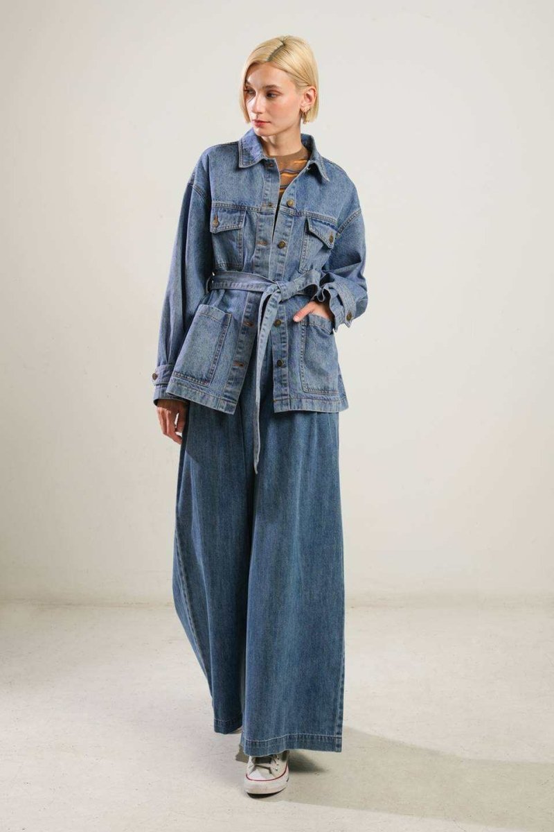 BREATHTAKING CHARM DENIM MIDI JACKET - Love Salve