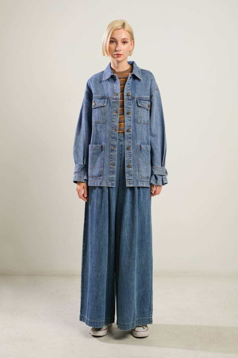 BREATHTAKING CHARM DENIM MIDI JACKET - Love Salve