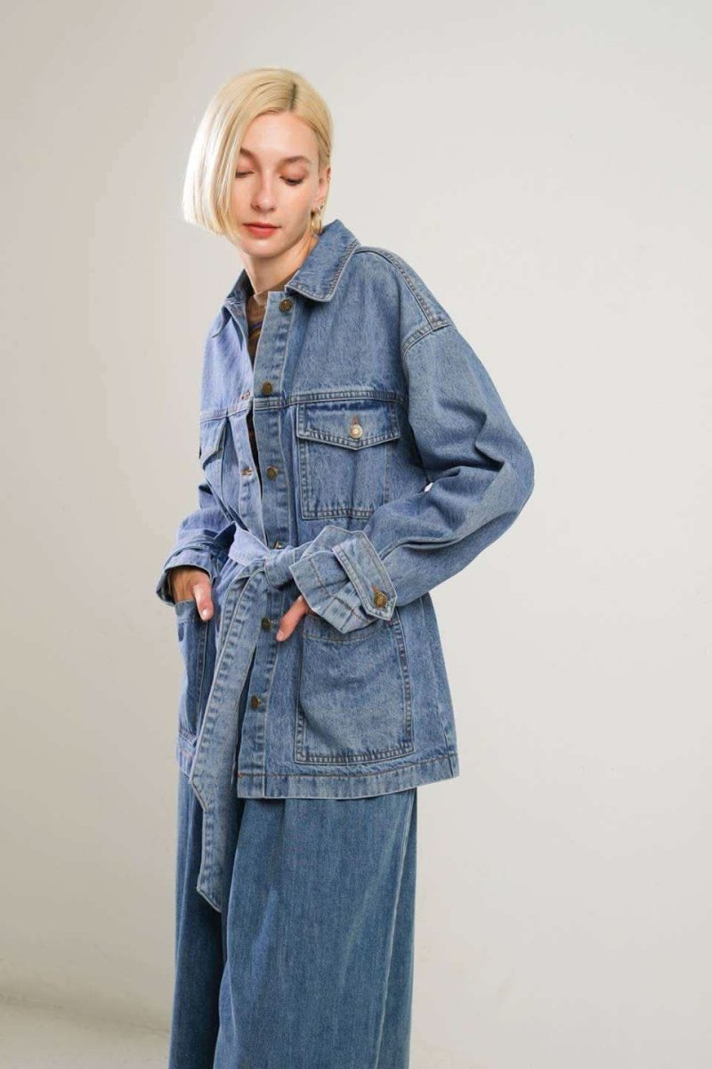 BREATHTAKING CHARM DENIM MIDI JACKET - Love Salve