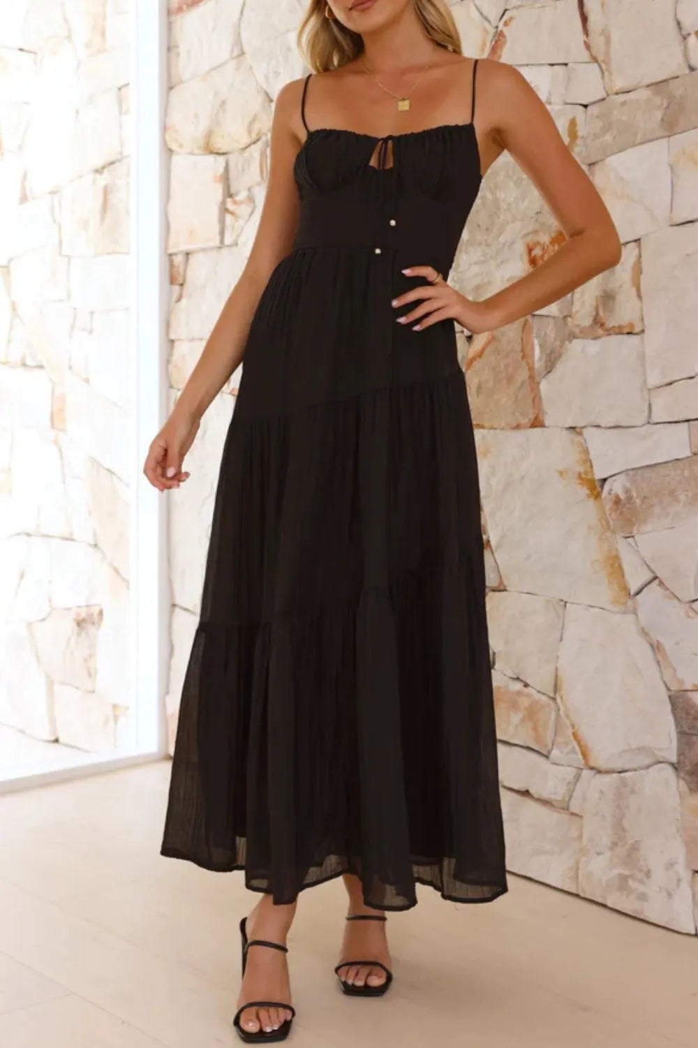 Whimsical Breeze Smocked Cami Maxi Dress