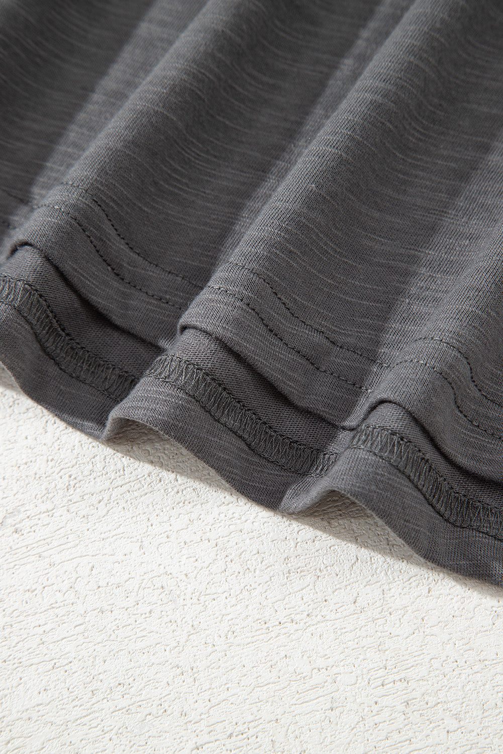 Plus Size Dark Grey Double Ruffled Short Sleeve Top