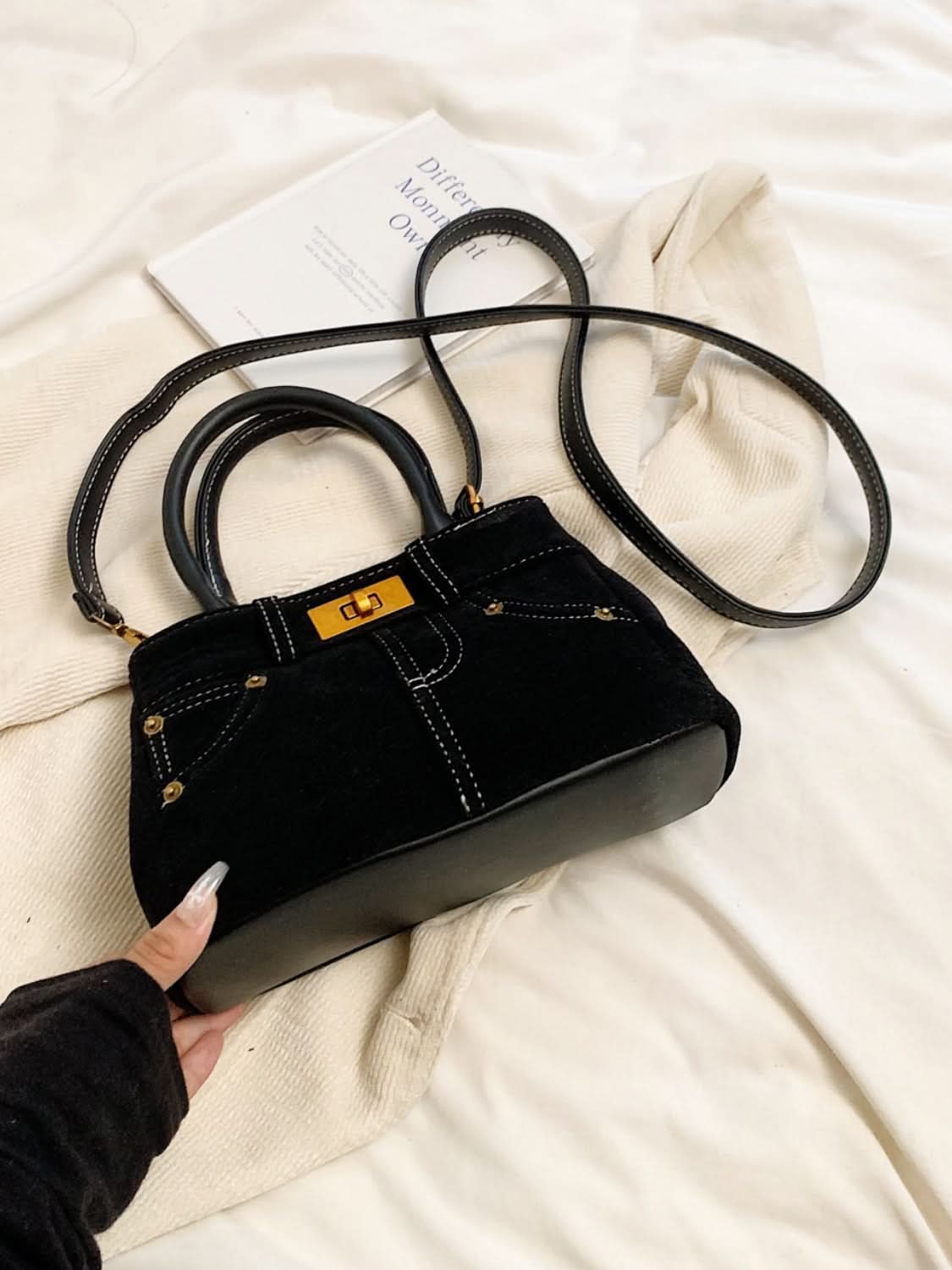 Bag llaw defnydd dwbl strap addasadwy swêd