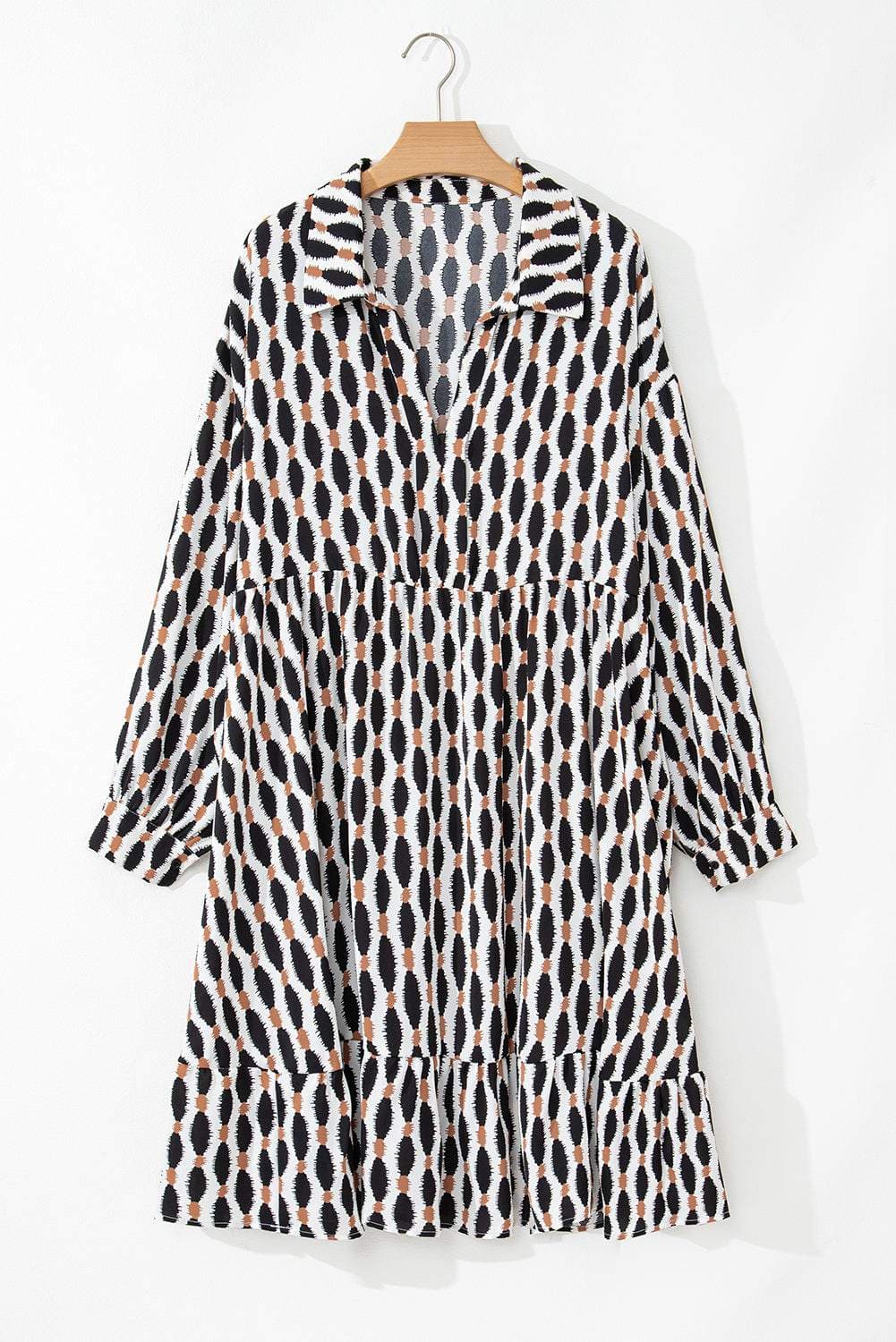Apricot Plus Size V-Neck Mini Dress - Love Salve