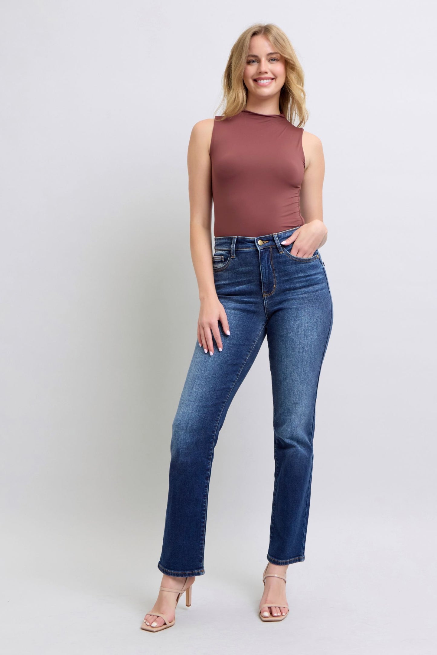 Judy Blue Full-Size Straight Leg Jeans - Effortless Chic with Pockets