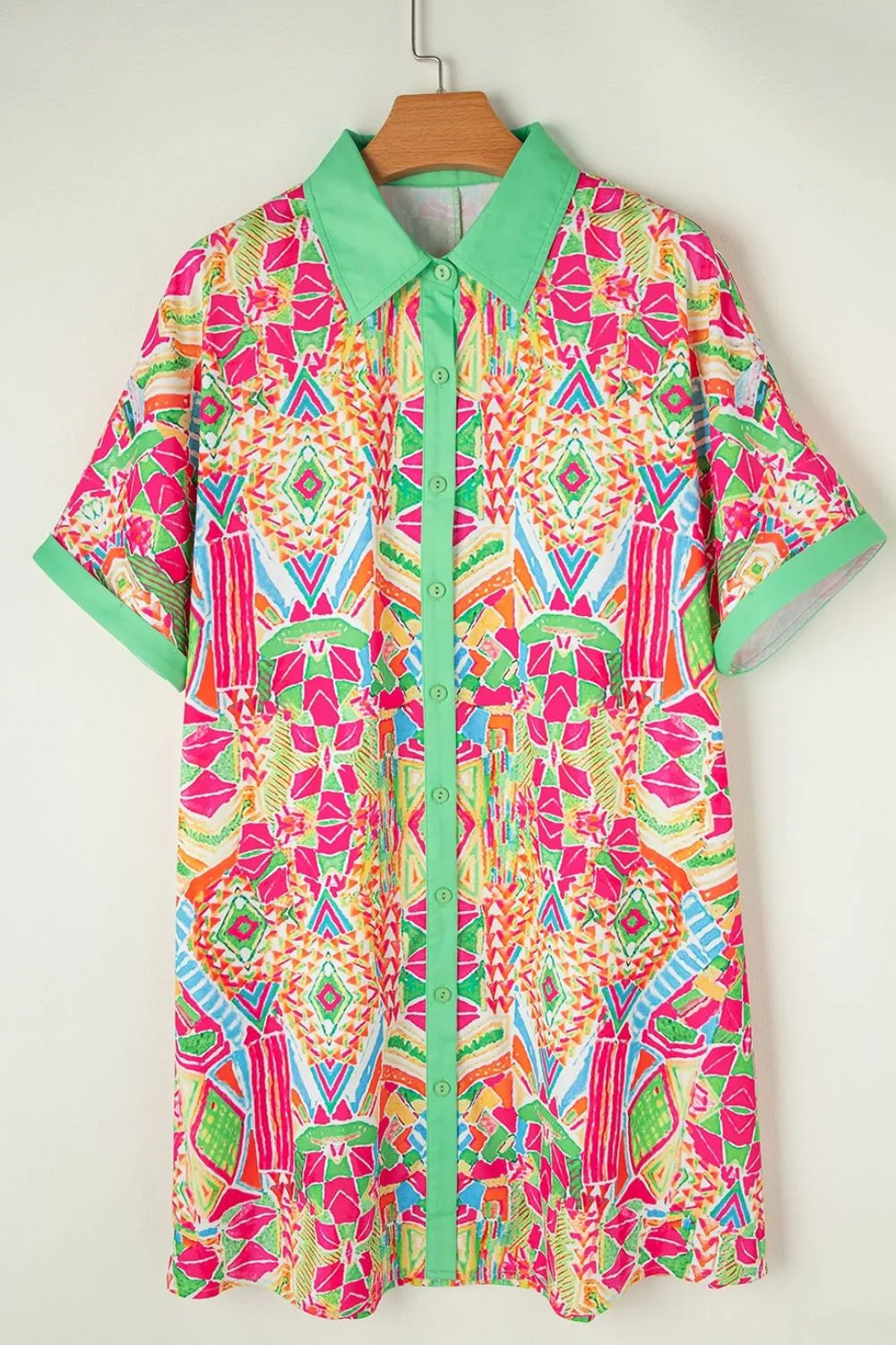 Simply Love: Short Sleeve Button-Down Dress
