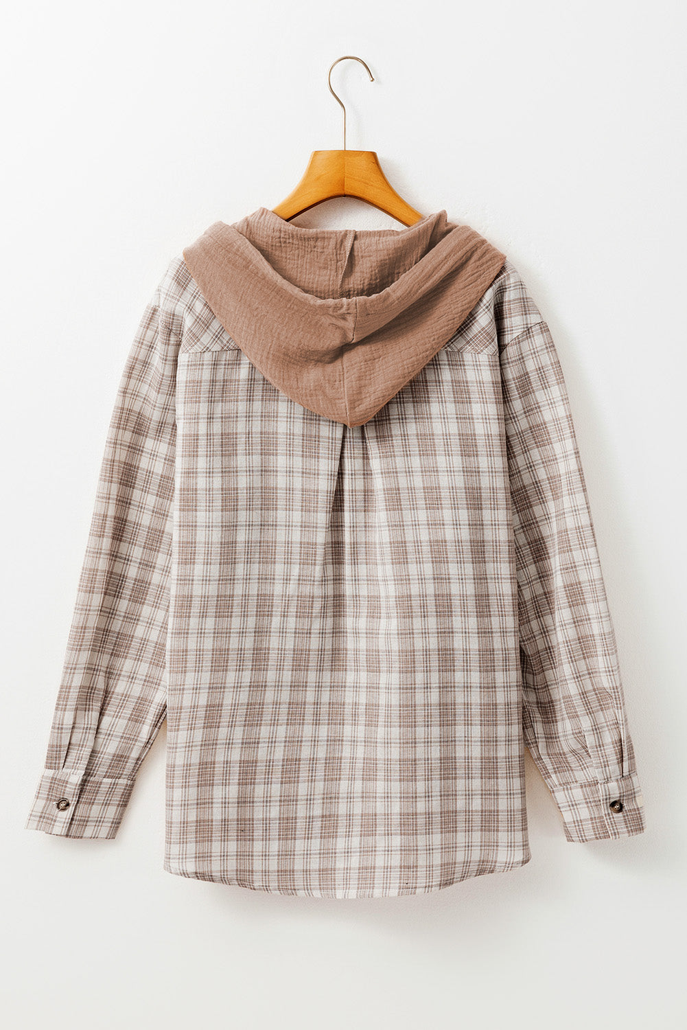 Ariella Checkered Loose Fit Buttoned Hooded Shacket - Love Salve