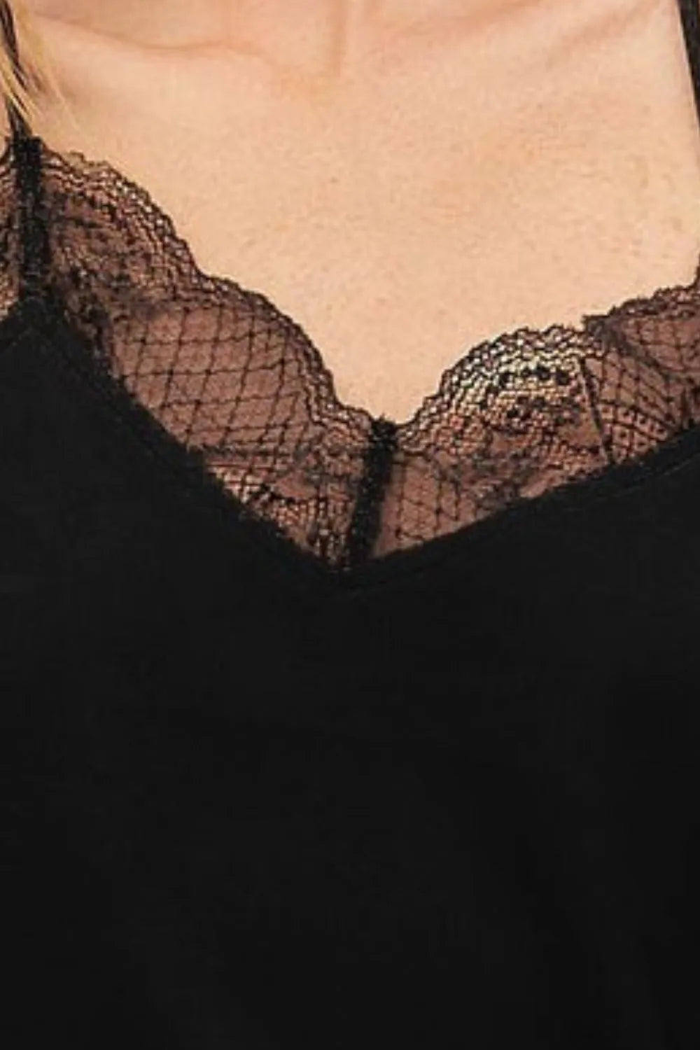 BiBi Lace Cami Solid Tank Top - Love Salve