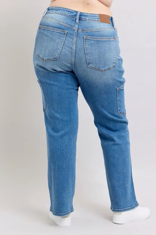 Judy Blue Plus Size High Waist 90s Straight Jeans - Love Salve