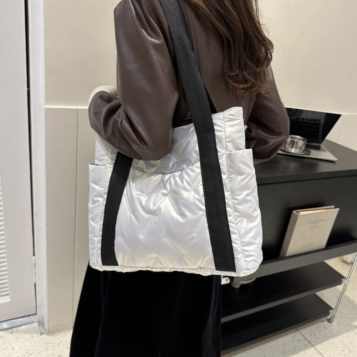 Bag Tote Polyester gyda Zipper