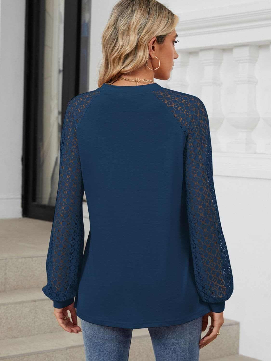 Lace long sleeve top in black - Love Salve