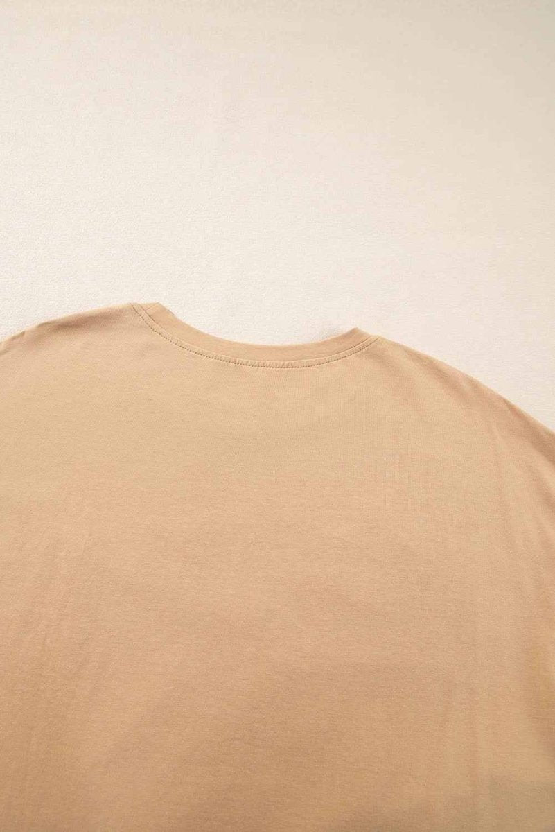 Camel Floral Star Patchwork 3/4 Long Sleeve Top - Love Salve