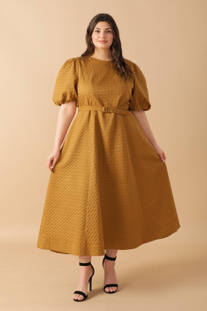 CAN'T STOP ME WOVEN MIDI DRESS - Love Salve
