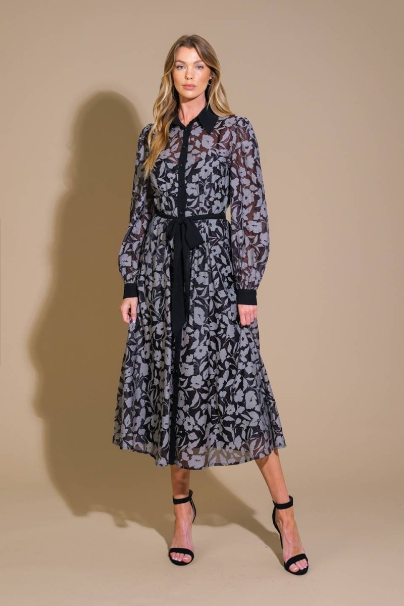 CAPTIVATING ALWAYS JACQUARD MIDI DRESS - Love Salve