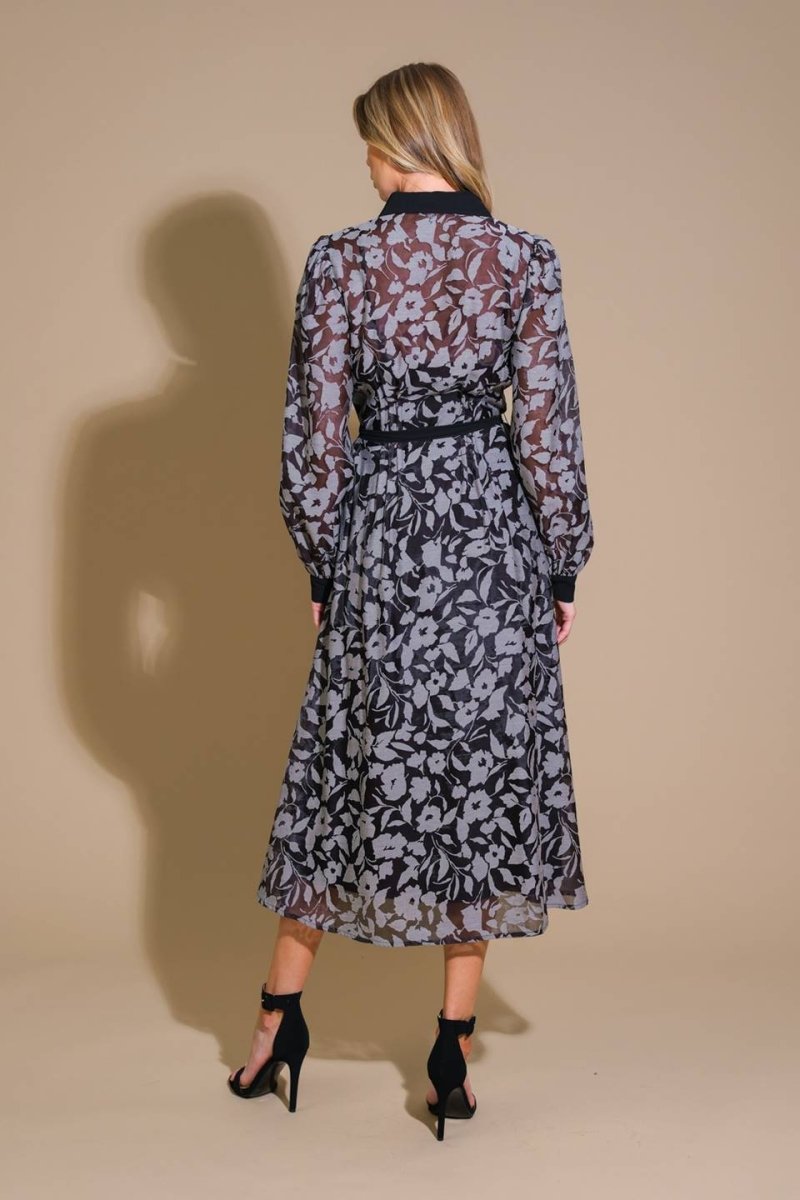 CAPTIVATING ALWAYS JACQUARD MIDI DRESS - Love Salve