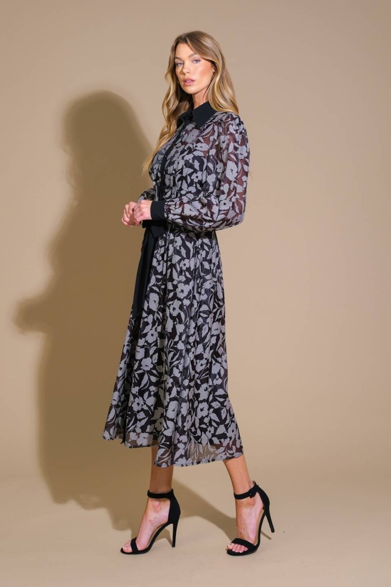 CAPTIVATING ALWAYS JACQUARD MIDI DRESS - Love Salve