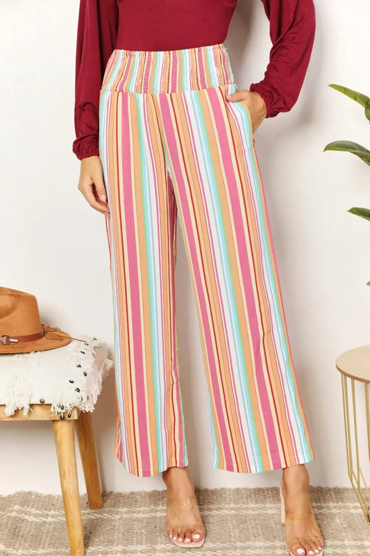 Double Take: Striped Smocked Pants - Love Salve